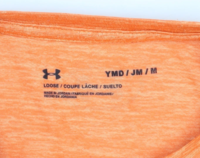 Under Armour Boys Orange Moisture Wicking Sports T-Shirt Size 10-11 Years