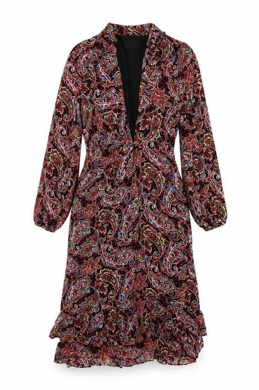Savida Women Multicoloured Paisley Midi Wrap Dress Size 10