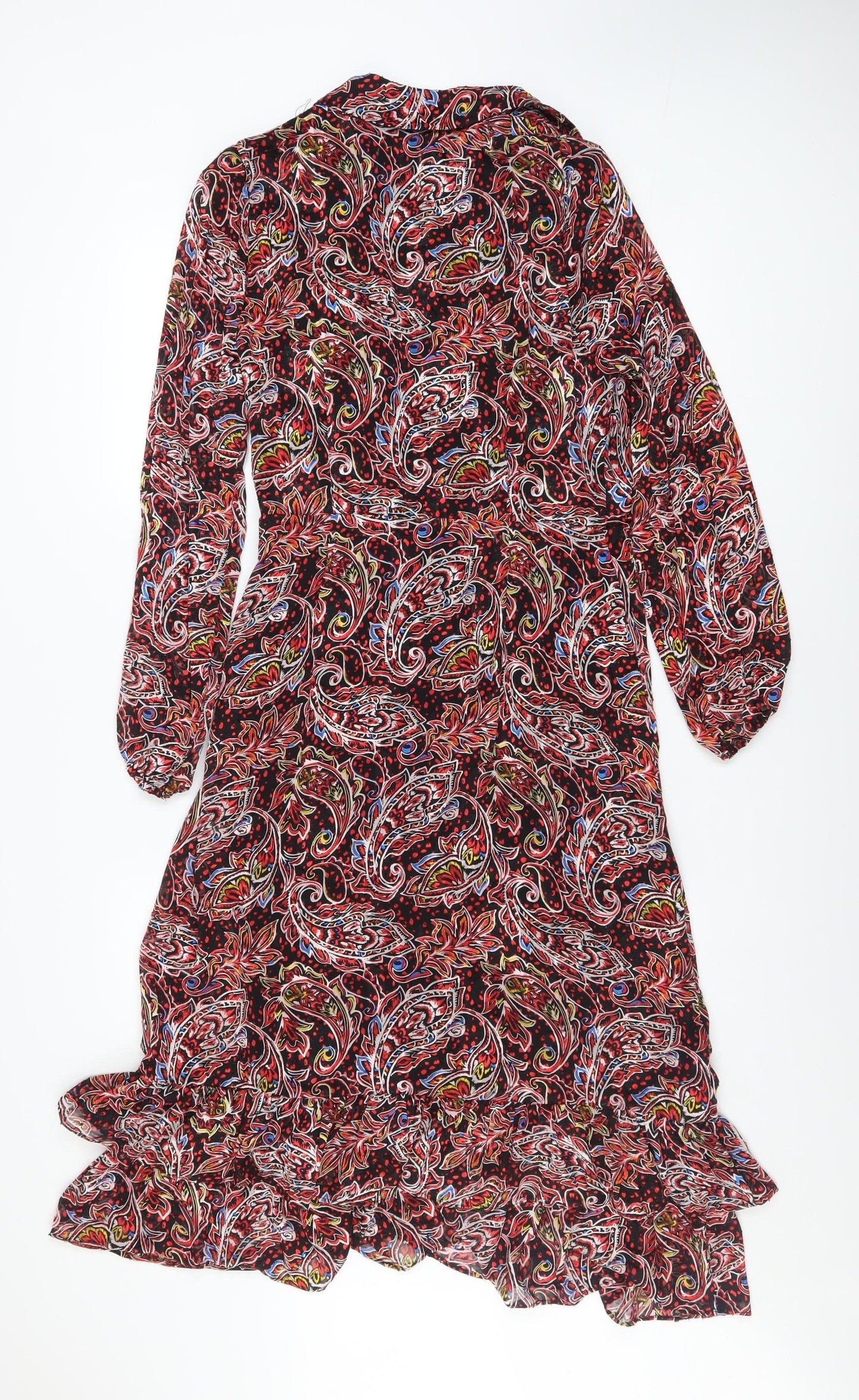 Savida Women Multicoloured Paisley Midi Wrap Dress Size 10
