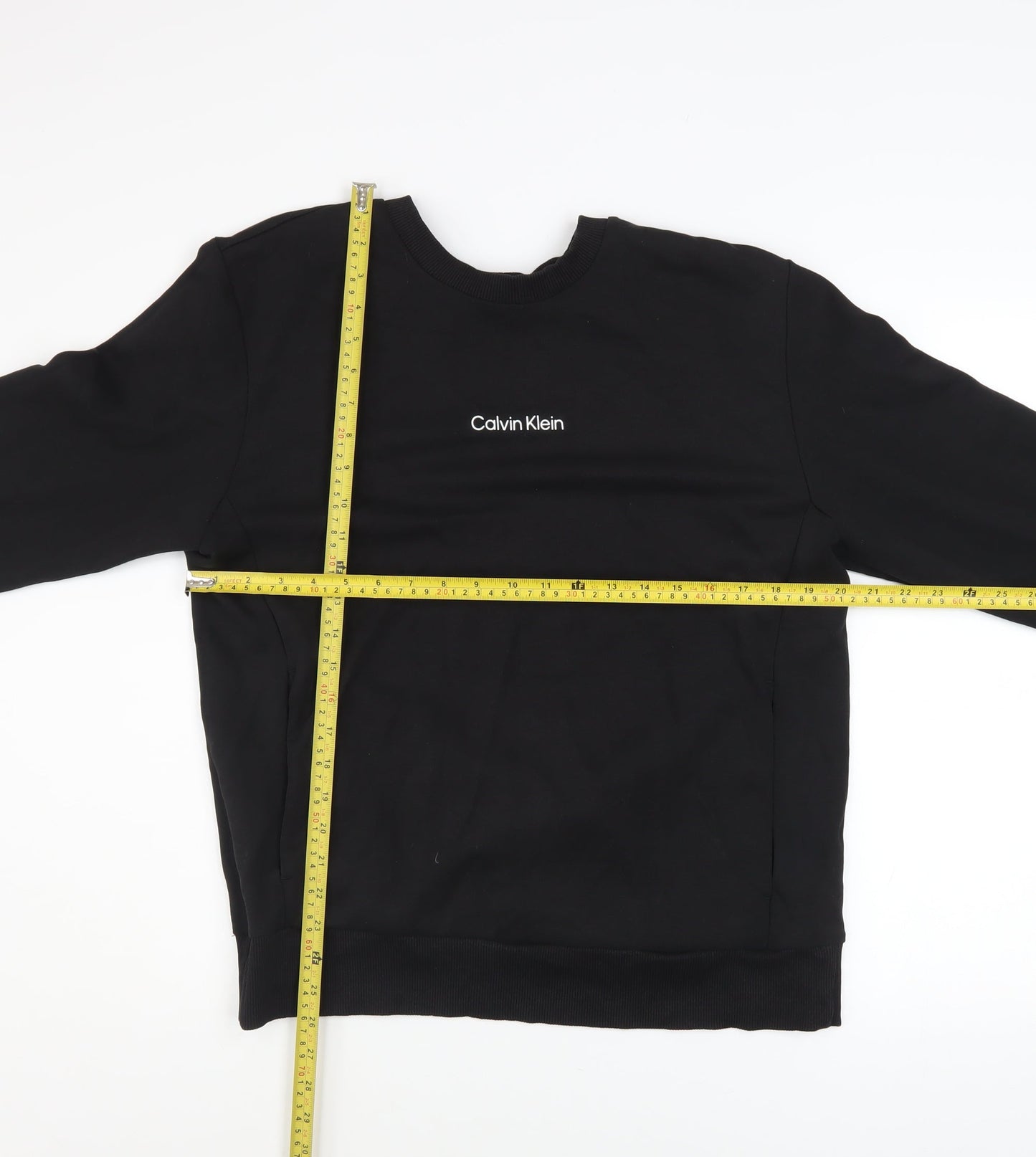 Calvin Klein Men's Black Crew Neck Cotton Sweatshirt Size M