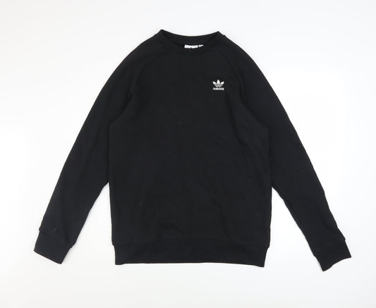 adidas Men's Black Crew Neck Pullover Sweatshirt Size S Sports Logo