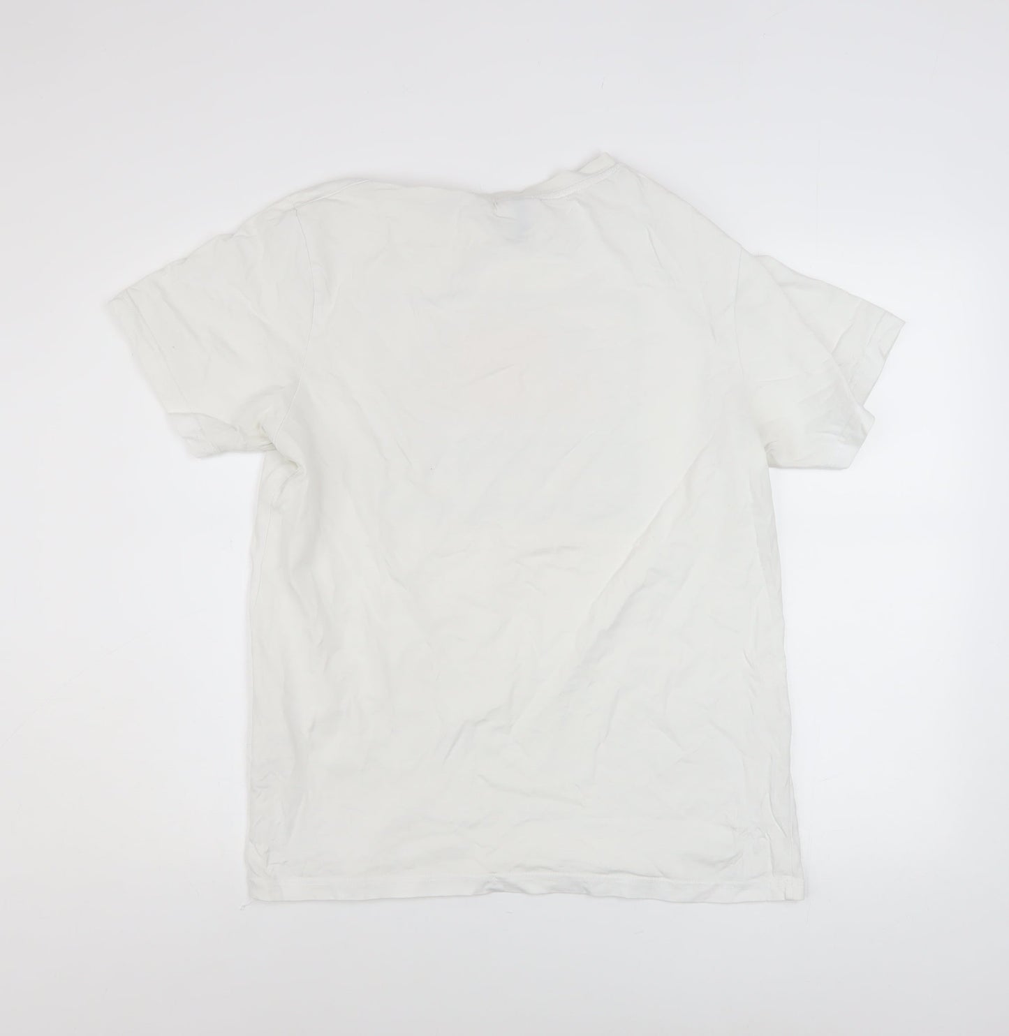 Ellesse Men's White Medium Graphic Logo Cotton T-Shirt