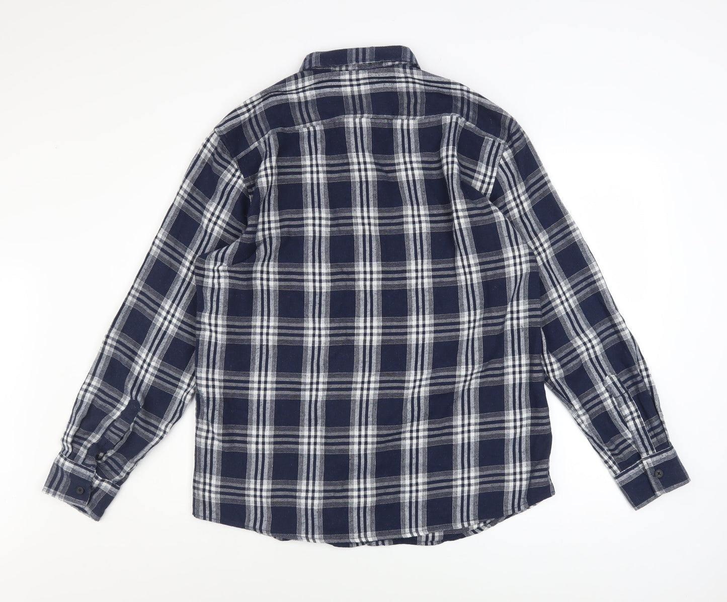 Curated Utility Men's Blue Plaid Flannel Long Sleeve Button-Up Shirt XL