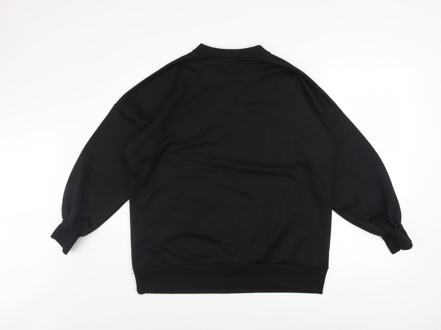 Boohoo Women Black Medium Pullover Sweatshirt Rachel + Ross Graphic