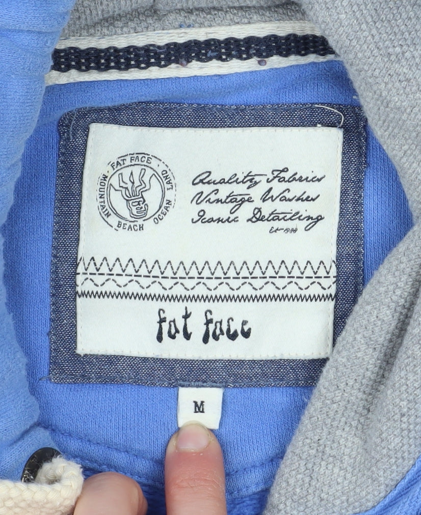 Fat Face Men's Blue Pullover Hoodie M Graphic Cotton Blend