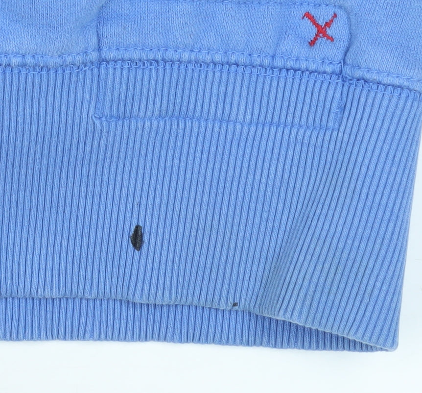 Fat Face Men's Blue Pullover Hoodie M Graphic Cotton Blend
