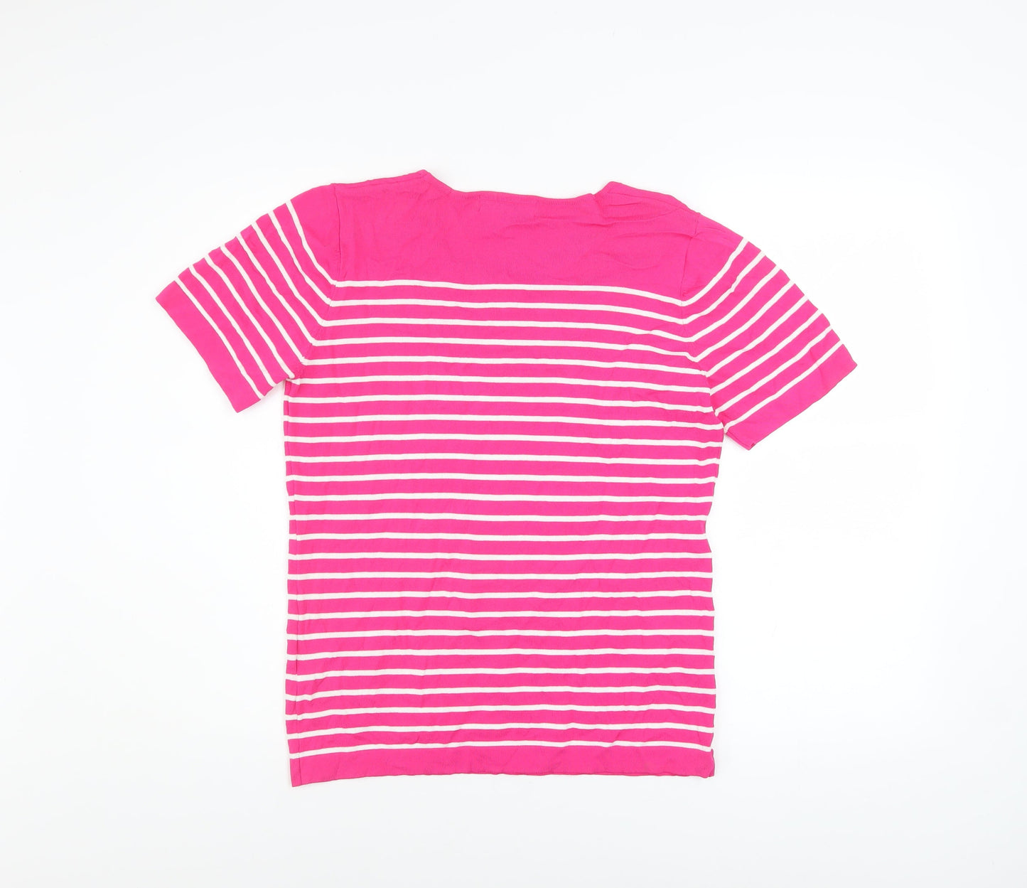 Mudflower Women's Pink Striped Sequin Knit T-Shirt S