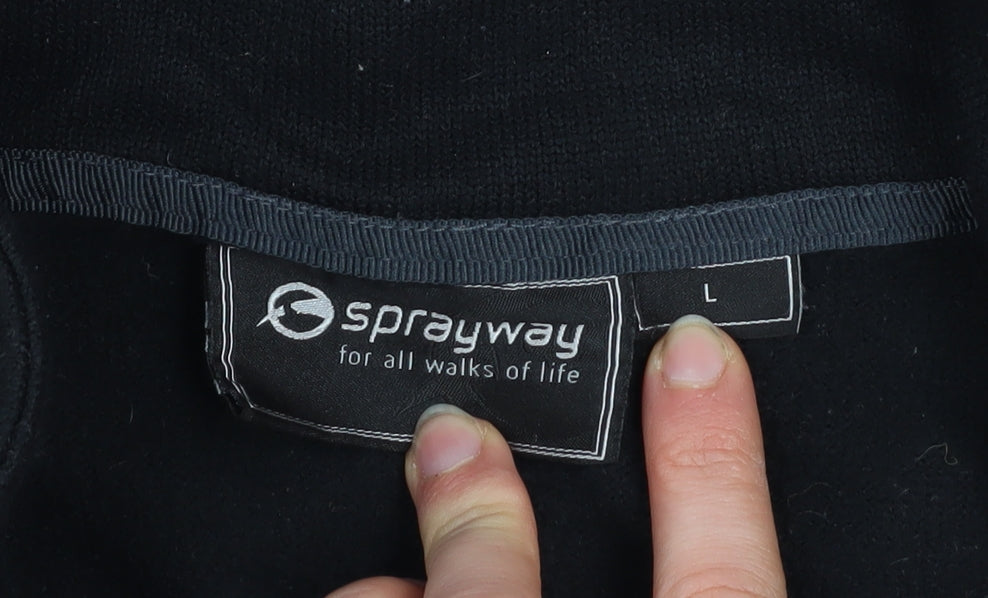 Sprayway Men's Black Fleece 1/2 Zip Pullover Sweatshirt Size L