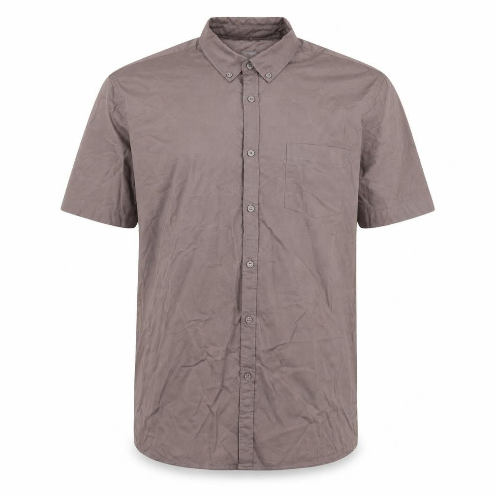 Dunnes Men's Brown Slim Fit Cotton Short Sleeve Shirt L