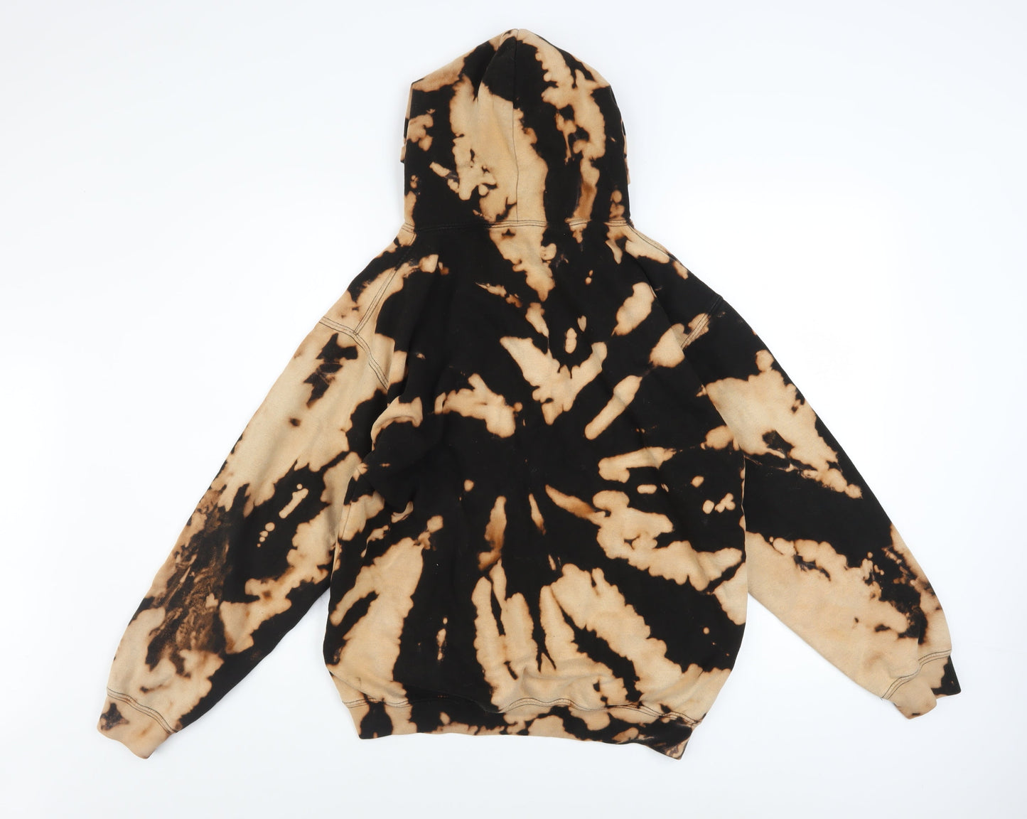 JustHoods Mens Brown Tie Dye Pullover Hoodie Size M Graphic Print