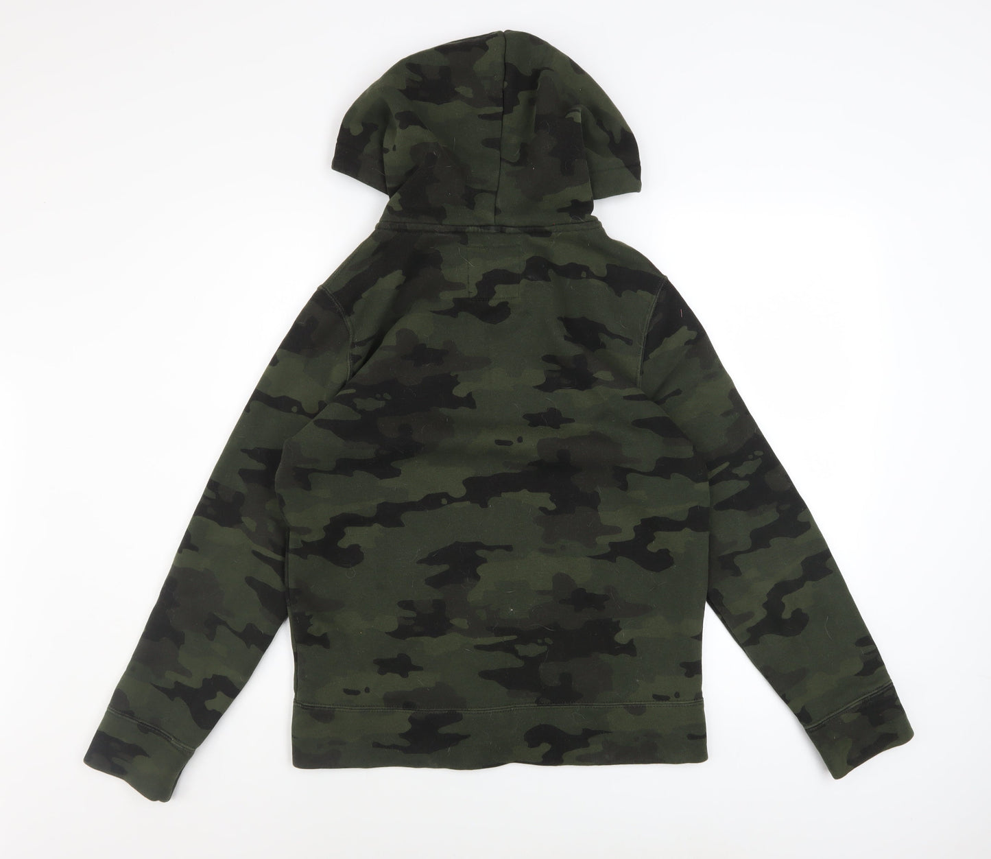 Hollister Men's Green Camo Full Zip Hoodie XS Cotton Blend