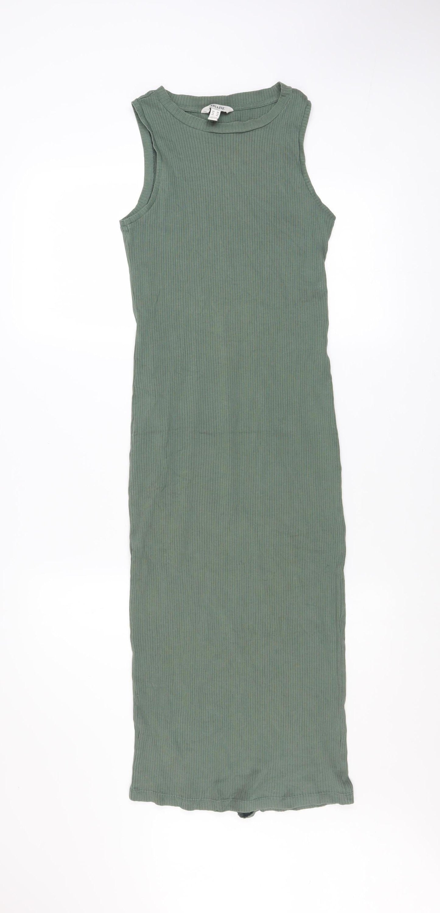 Aware Women’s Green Sleeveless Bodycon Midi Dress XS