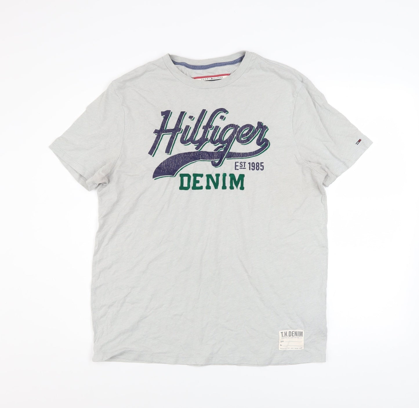 Tommy Hilfiger Denim Men's Grey Graphic T-Shirt Size M