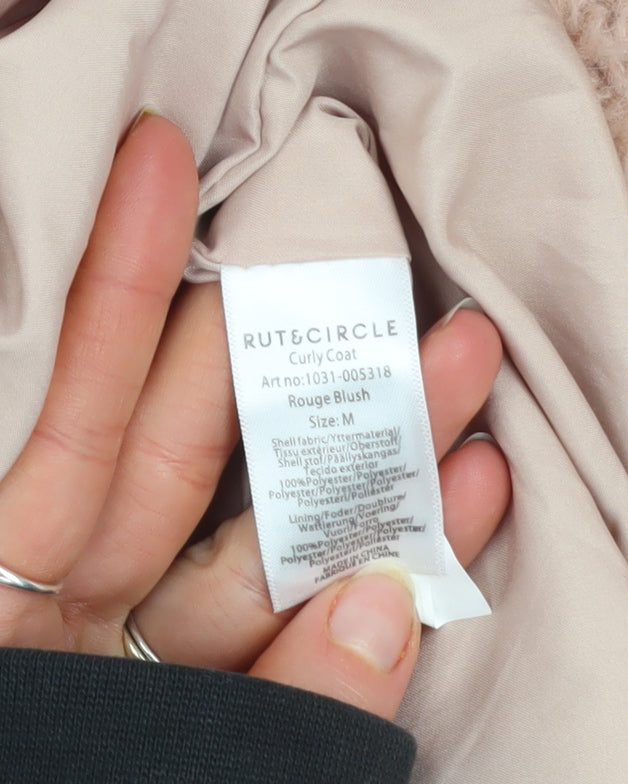 RUT&CIRCLE Women’s Beige Faux Fur Mid-Length Overcoat Size M
