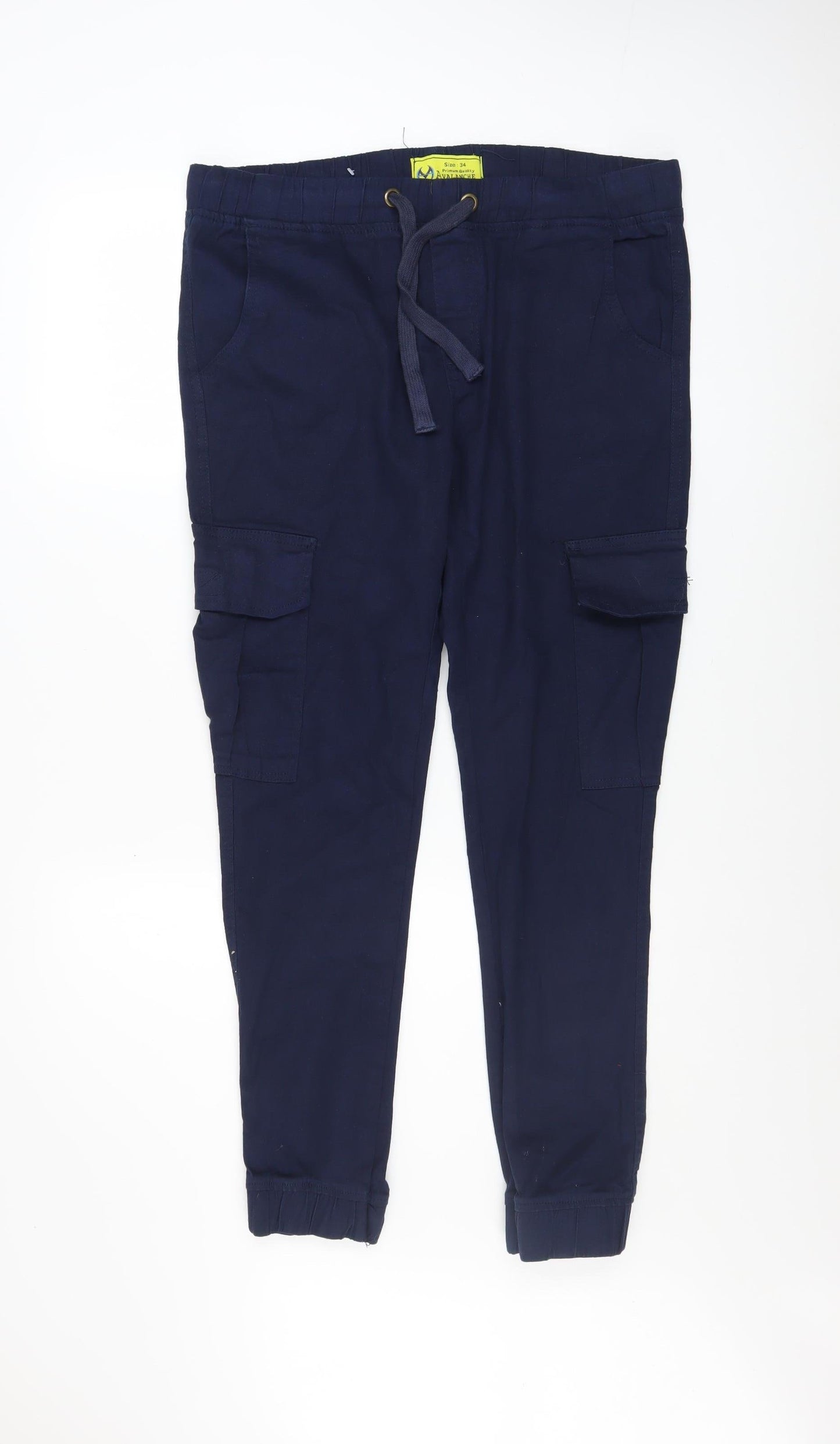 Avalanche Men's Blue Cargo Jogger Trousers Size 34 Cotton Blend Casual