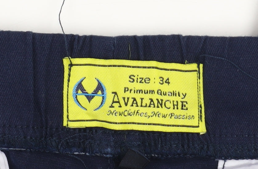 Avalanche Men's Blue Cargo Jogger Trousers Size 34 Cotton Blend Casual
