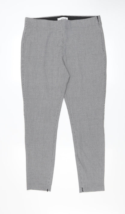 Mango Womens Grey Houndstooth Slim Fit Stretch Leggings XL