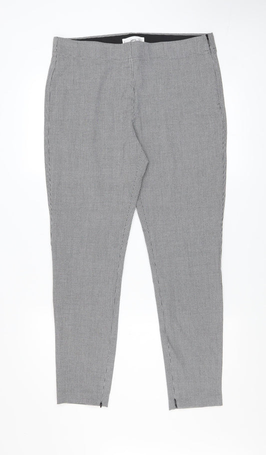 MNG Womens Grey Houndstooth Slim Fit Stretch Leggings XL
