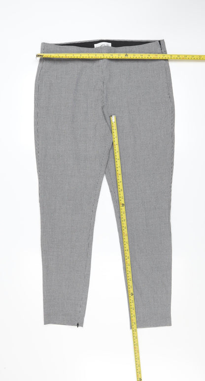 Mango Womens Grey Houndstooth Slim Fit Stretch Leggings XL