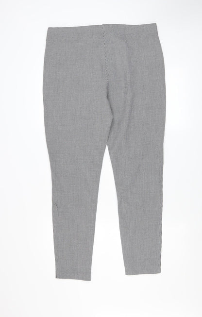Mango Womens Grey Houndstooth Slim Fit Stretch Leggings XL