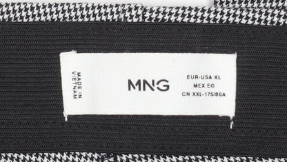 Mango Womens Grey Houndstooth Slim Fit Stretch Leggings XL