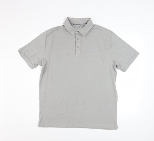 Under Armour Men's Grey HeatGear Polo Shirt Size L Loose Fit