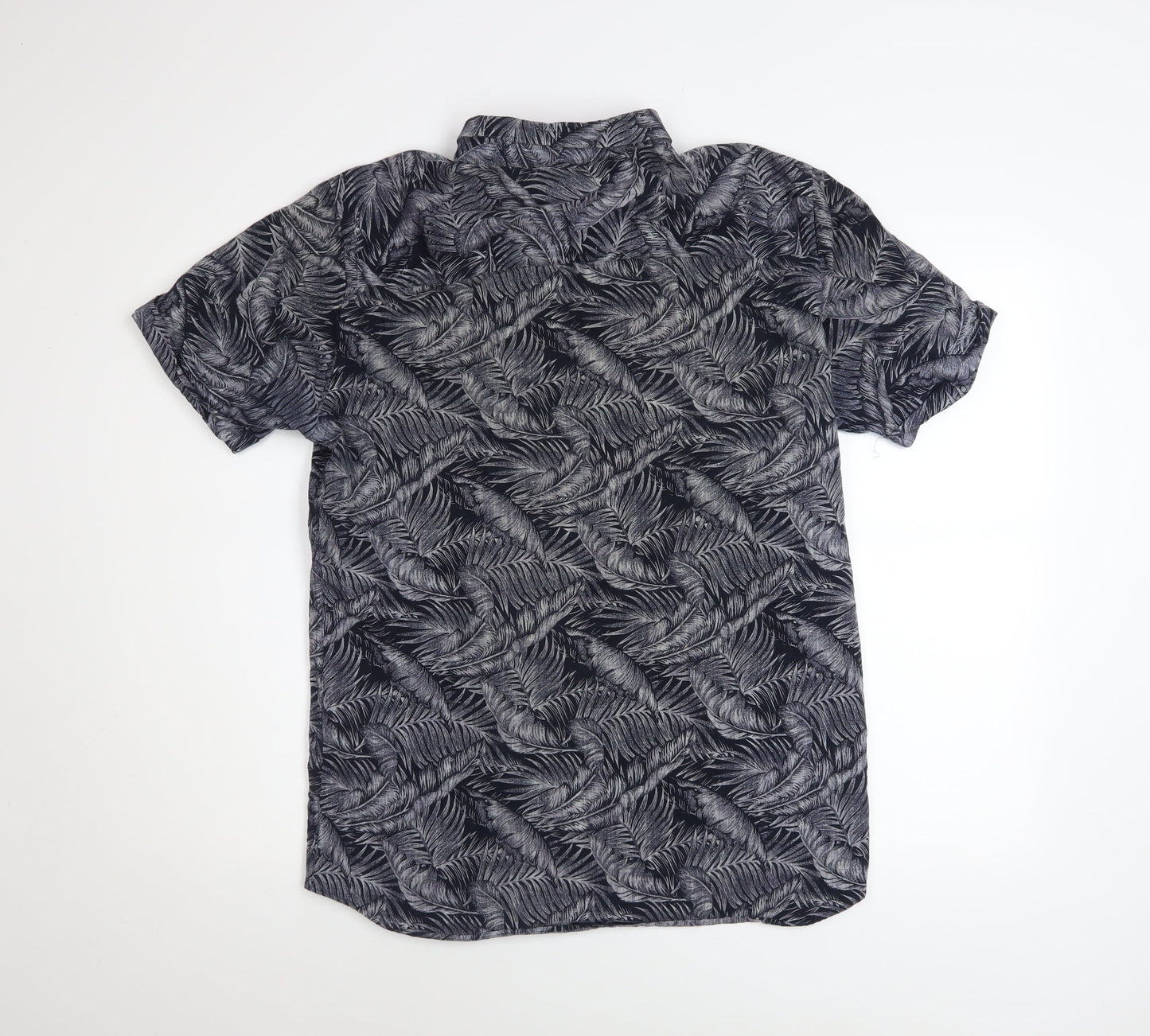 Jack & Jones Men’s Black Tropical Short Sleeve Cotton Shirt L