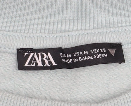 ZARA Men’s Mint Green Cotton Pullover Sweatshirt Size M