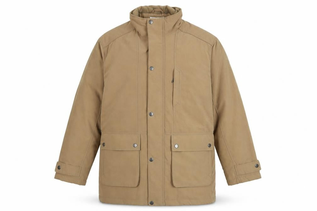 EWM Men’s Beige Cotton Blend Lined Parka Jacket Size L