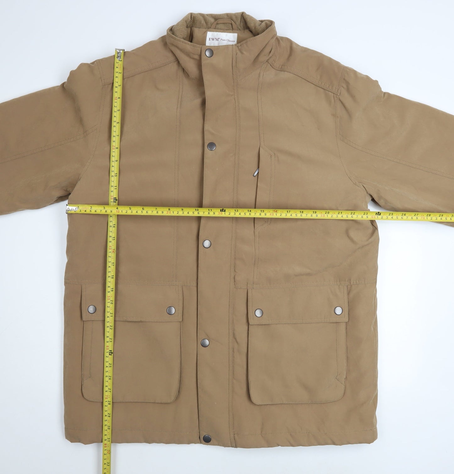 EWM Men’s Beige Cotton Blend Lined Parka Jacket Size L
