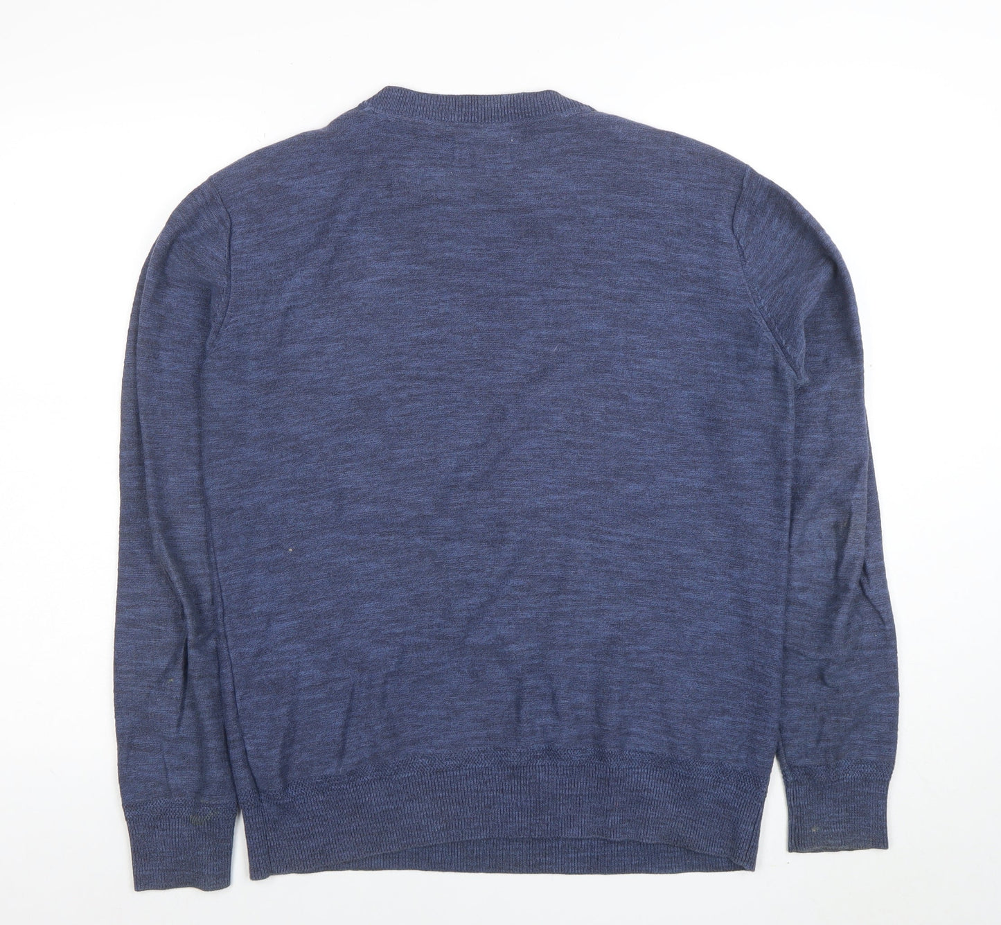 Gandy's Women's Blue Cotton Crew Neck Long Sleeve Jumper M