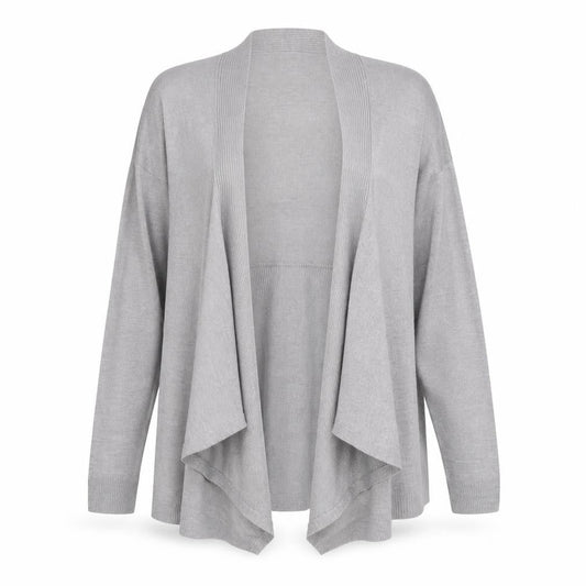 Tu Women’s Grey Knit Long Sleeve Open Cardigan Size 12