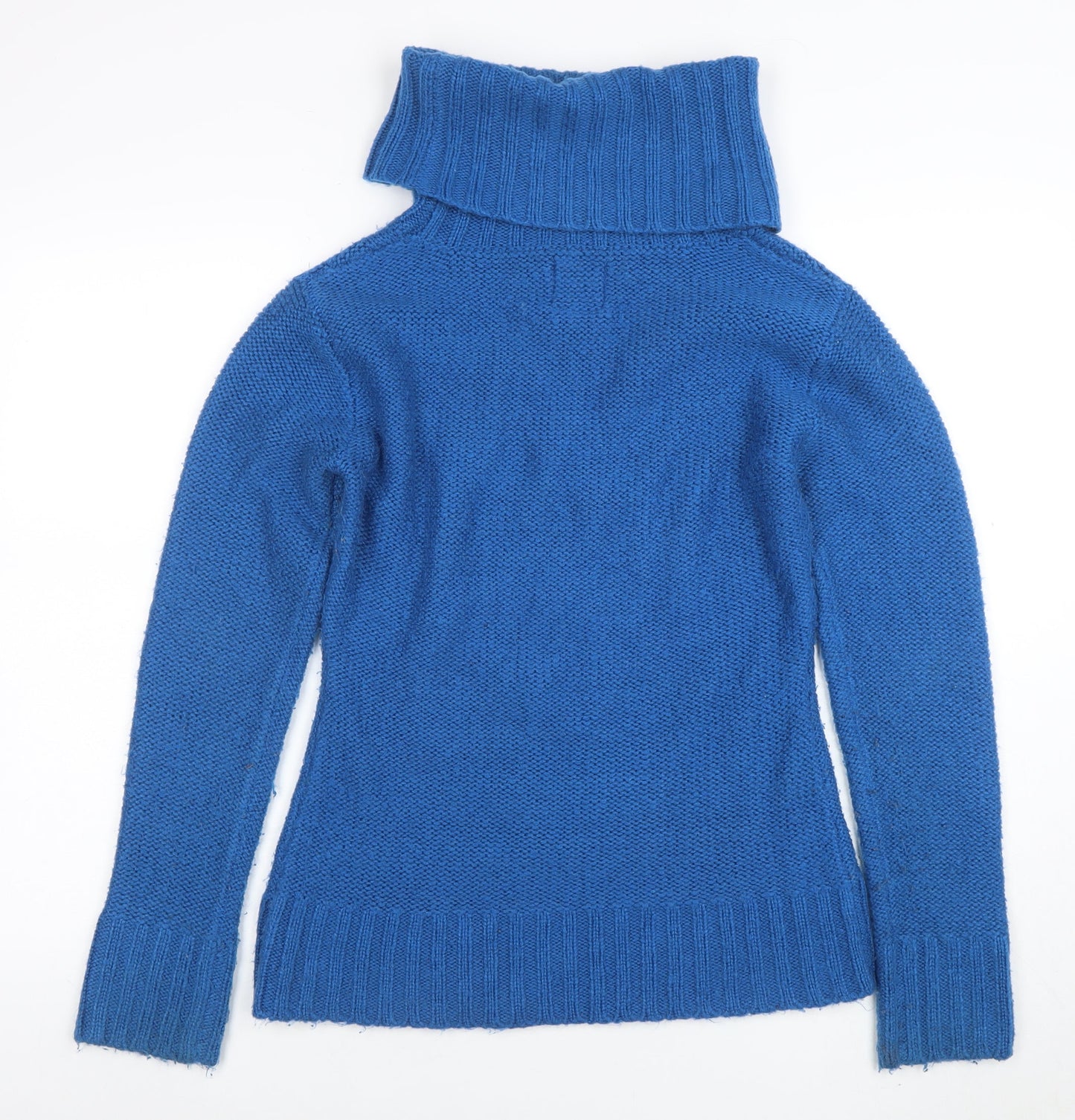 Joe Browns Womens Blue Roll Neck Cable-Knit Jumper Size 10