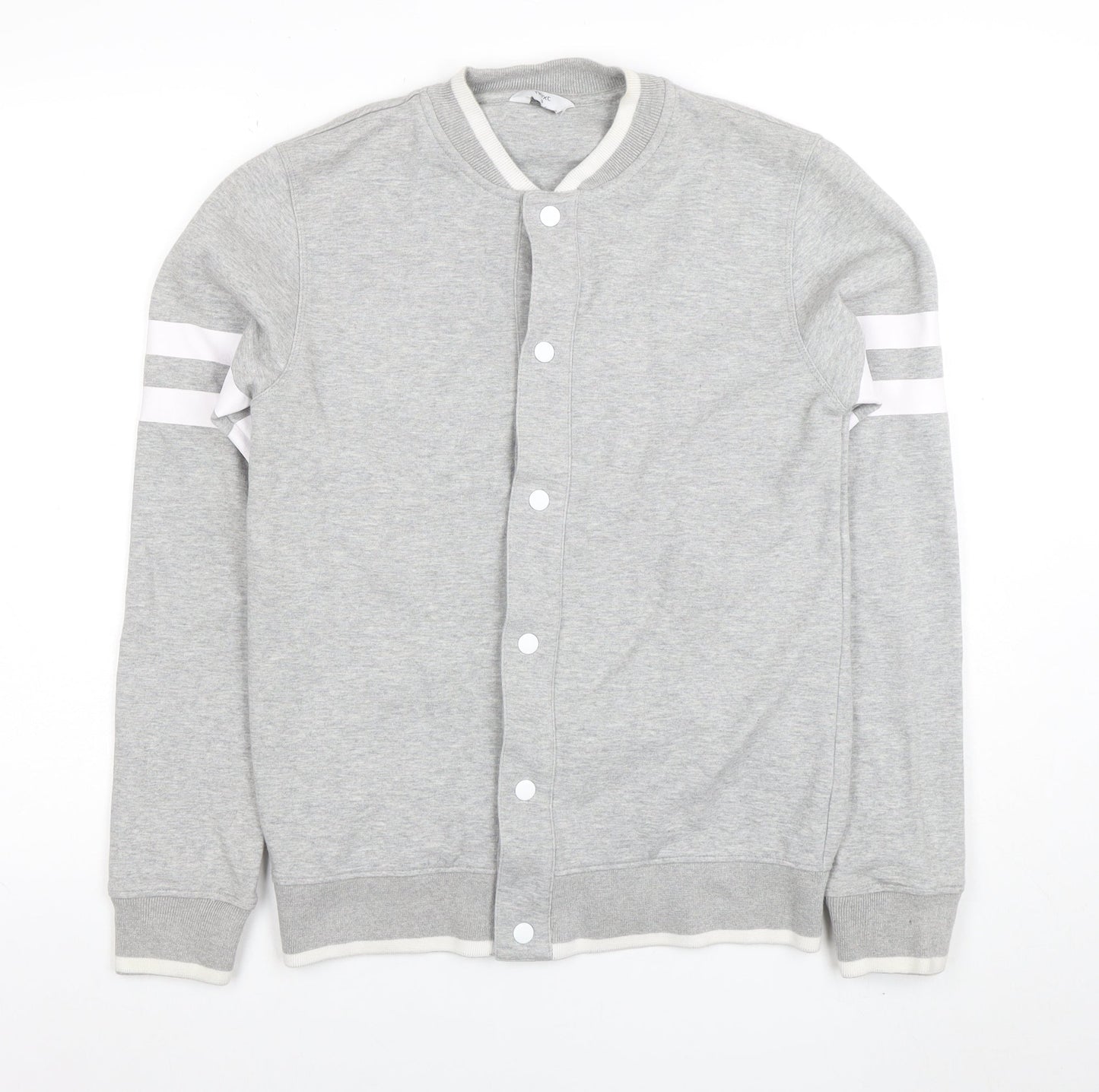 Next Men’s Grey Small Button Up Long Sleeve Sweatshirt