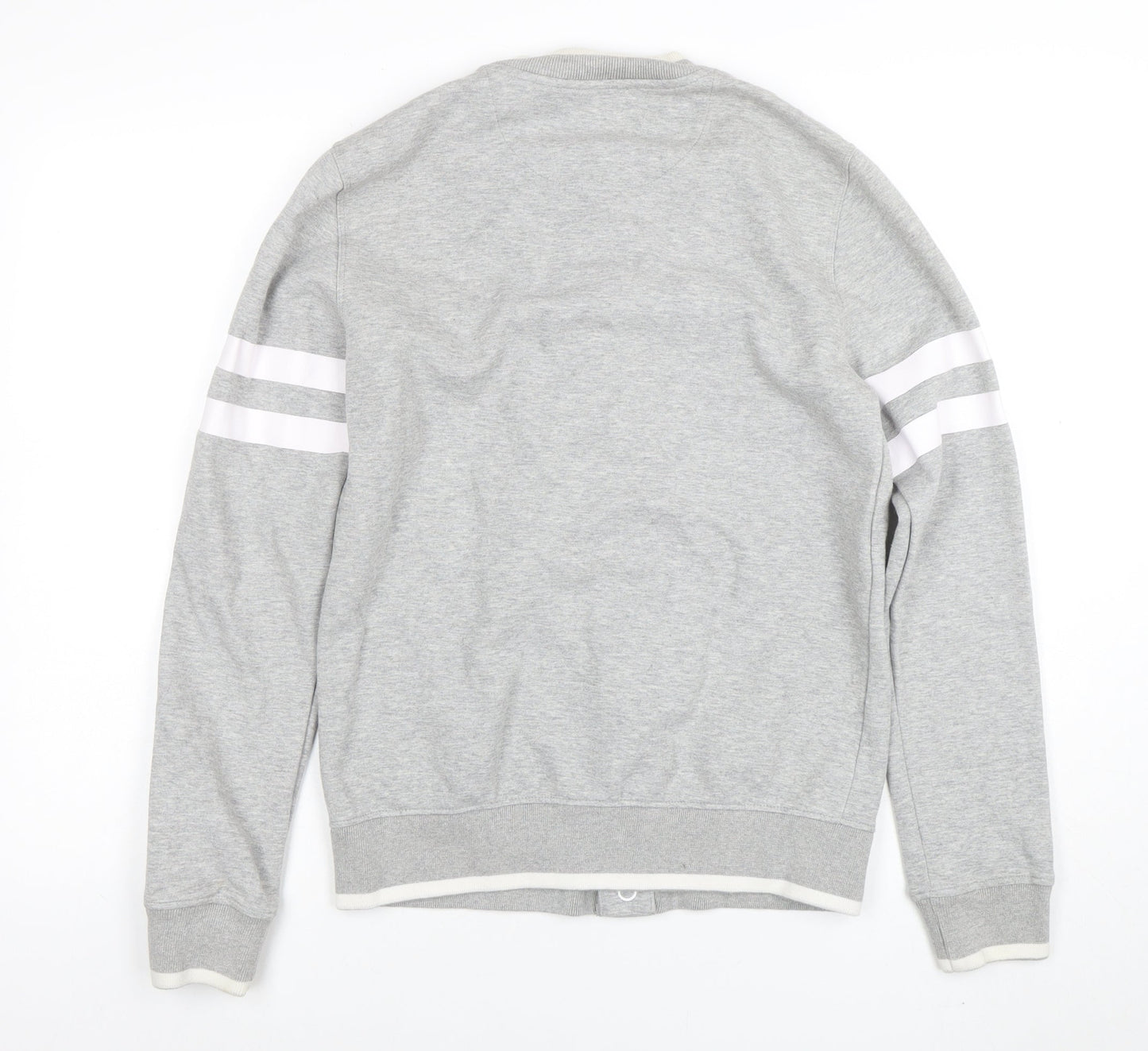 Next Men’s Grey Small Button Up Long Sleeve Sweatshirt