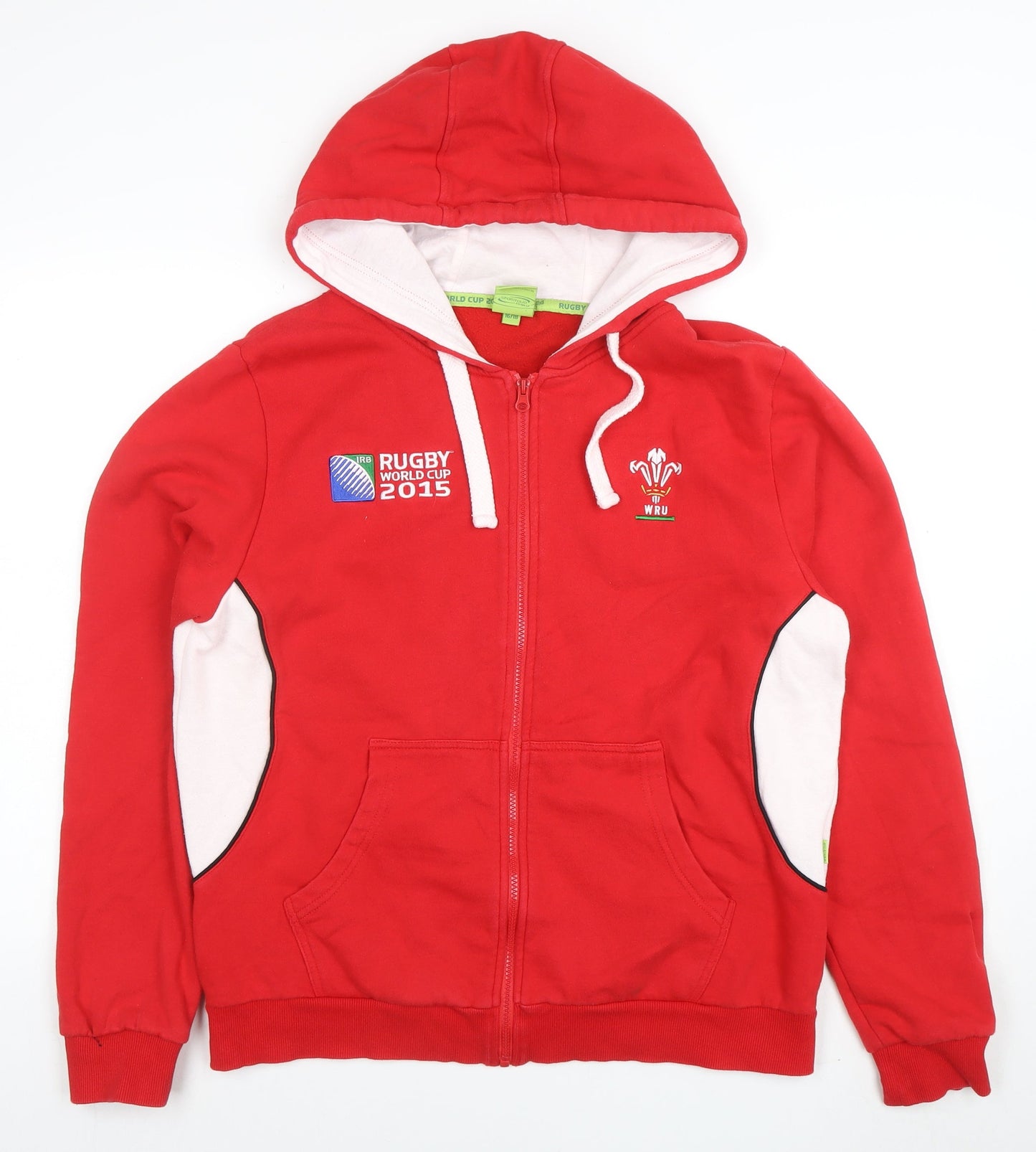 Rugby Originals Womens Red Full Zip Hoodie Size 16/18 Cotton Blend WRU 2015