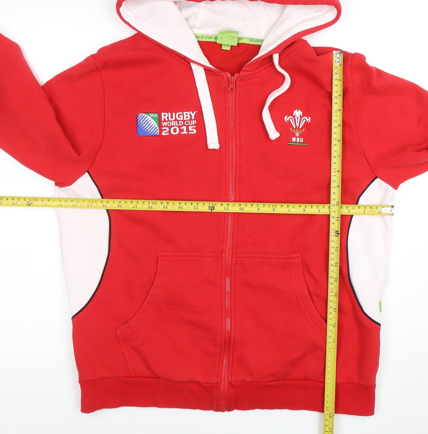 Rugby Originals Womens Red Full Zip Hoodie Size 16/18 Cotton Blend WRU 2015