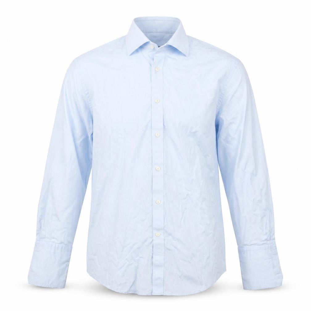 Jaeger Men's Blue 16 Regular Fit Long Sleeve Cotton Button-Up Shirt