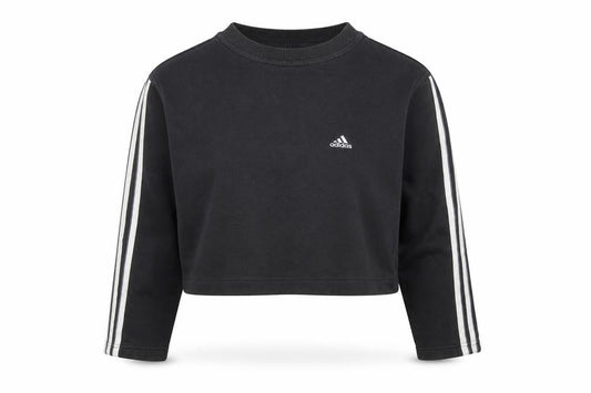 Adidas Women's Black Crew Neck Cropped Sweatshirt Size S