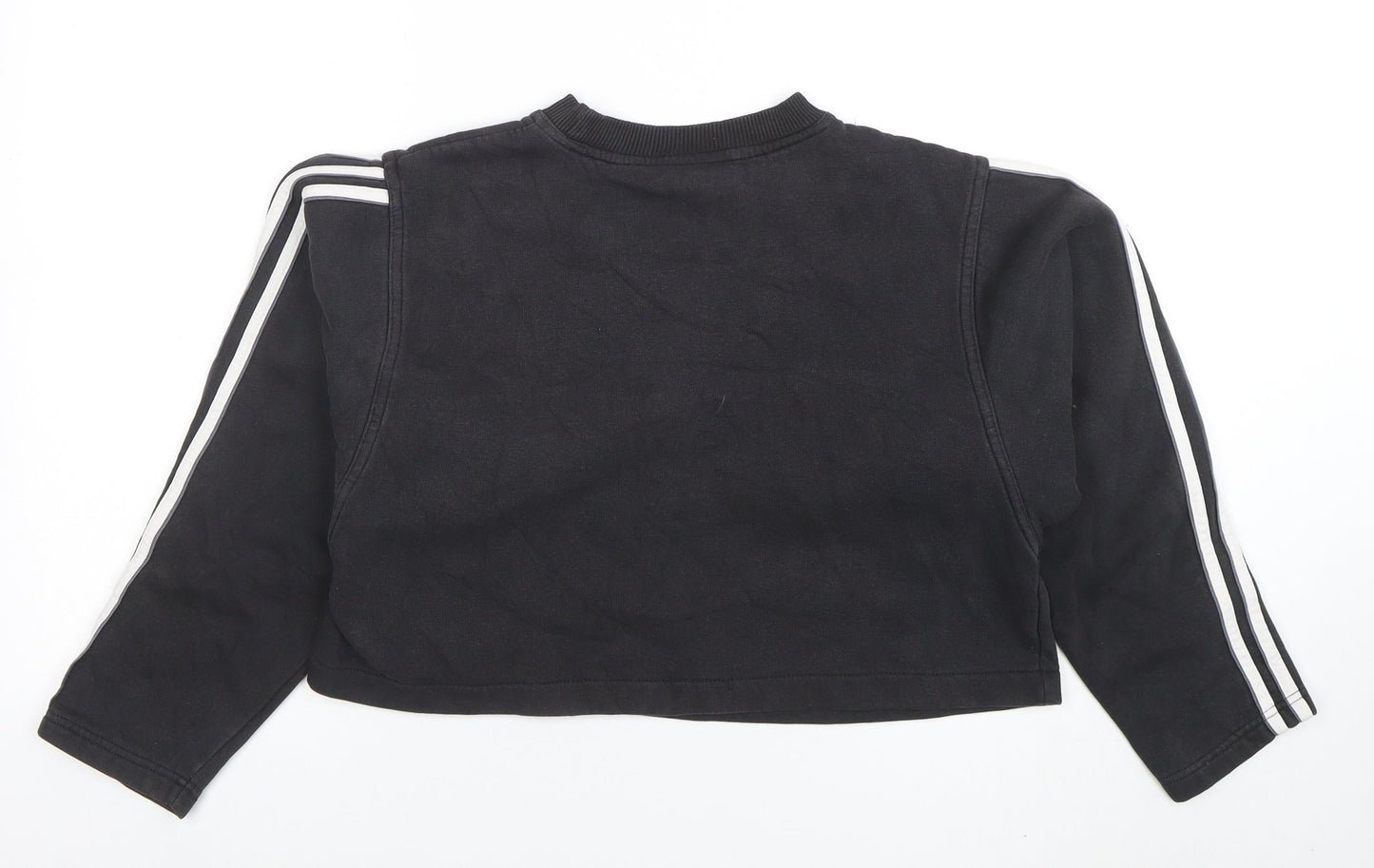Adidas Women's Black Crew Neck Cropped Sweatshirt Size S