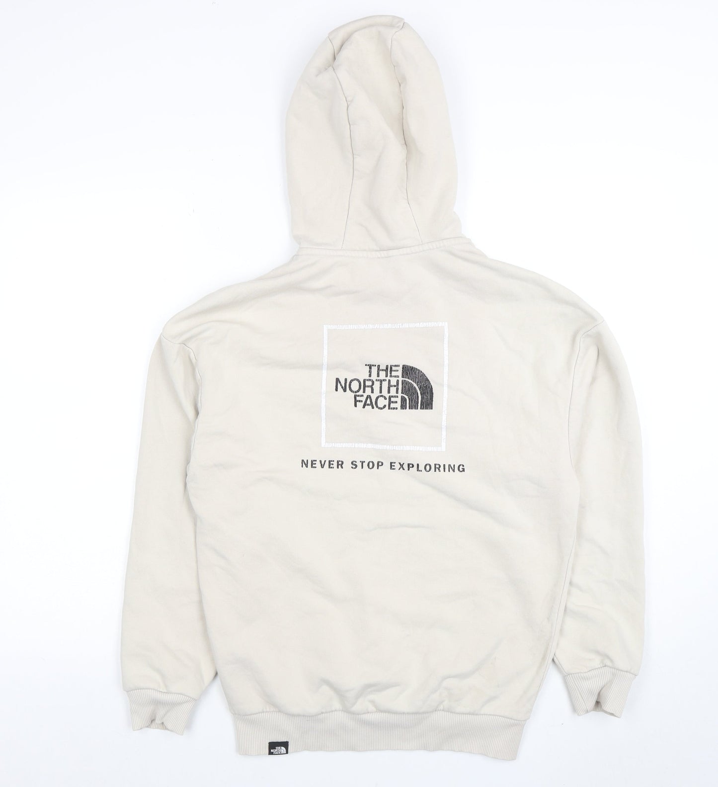 The North Face Womens Beige Pullover Hoodie Small Logo Lined Sweatshirt