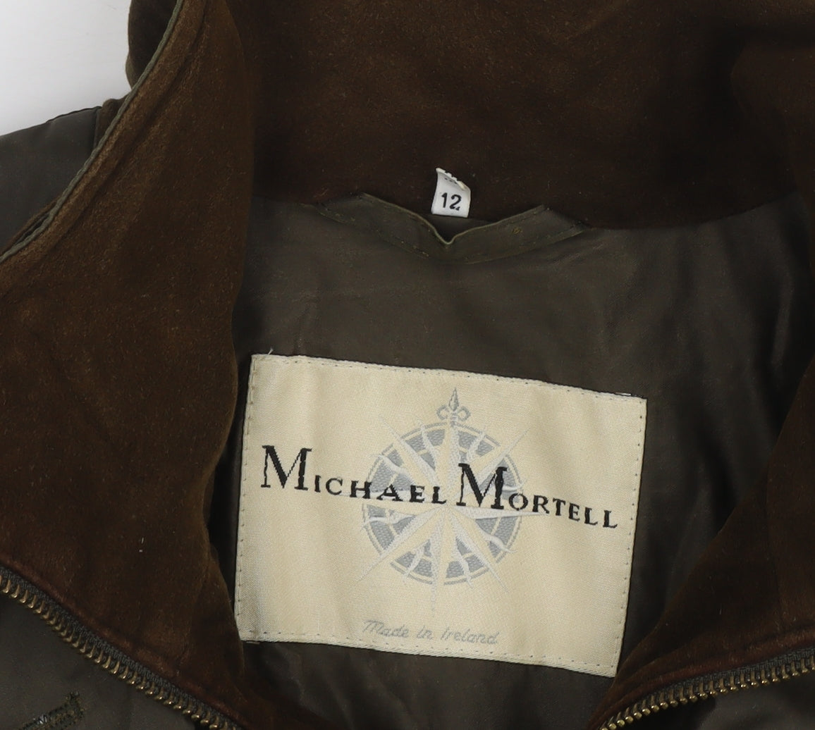Michael Mortell Women's Brown Long Rain Coat Size 12 Water Resistant