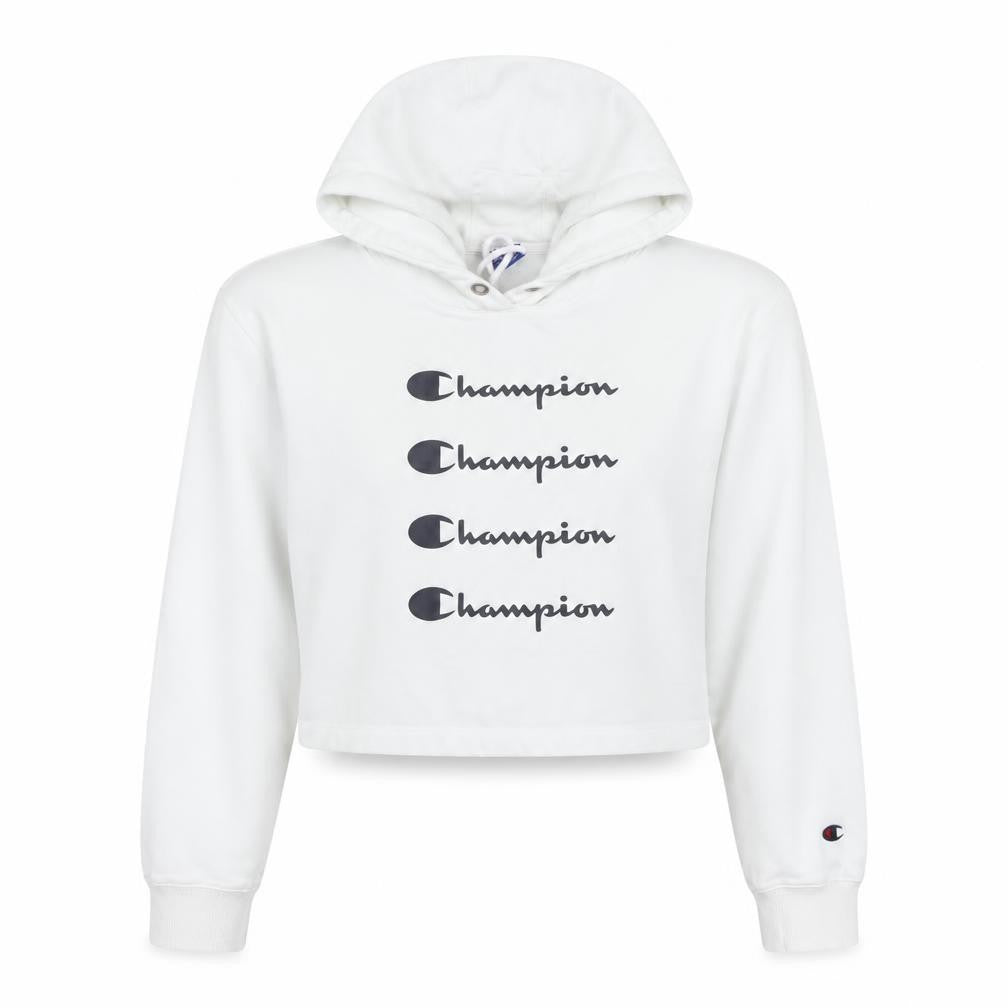 Champion Women's White Hoodie Medium Cotton Pullover