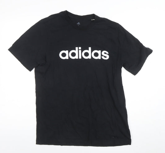adidas Men's Black Small Logo Crew Neck Sports T-Shirt