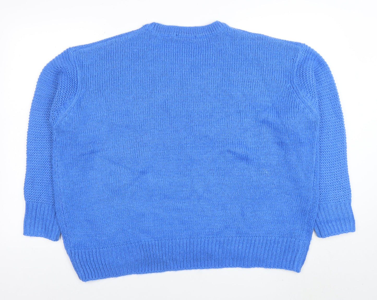 Dunnes Women’s Blue Acrylic Knit Crew Neck Jumper Size XL
