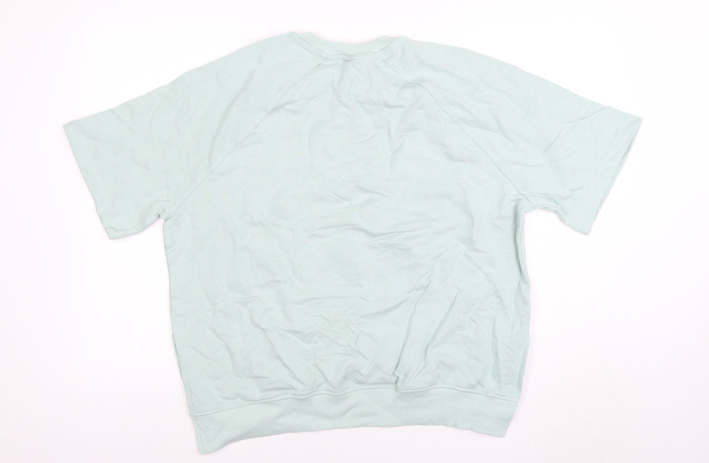H&M Womens Green Relaxed Crew Neck Short Sleeve T-Shirt Size 10