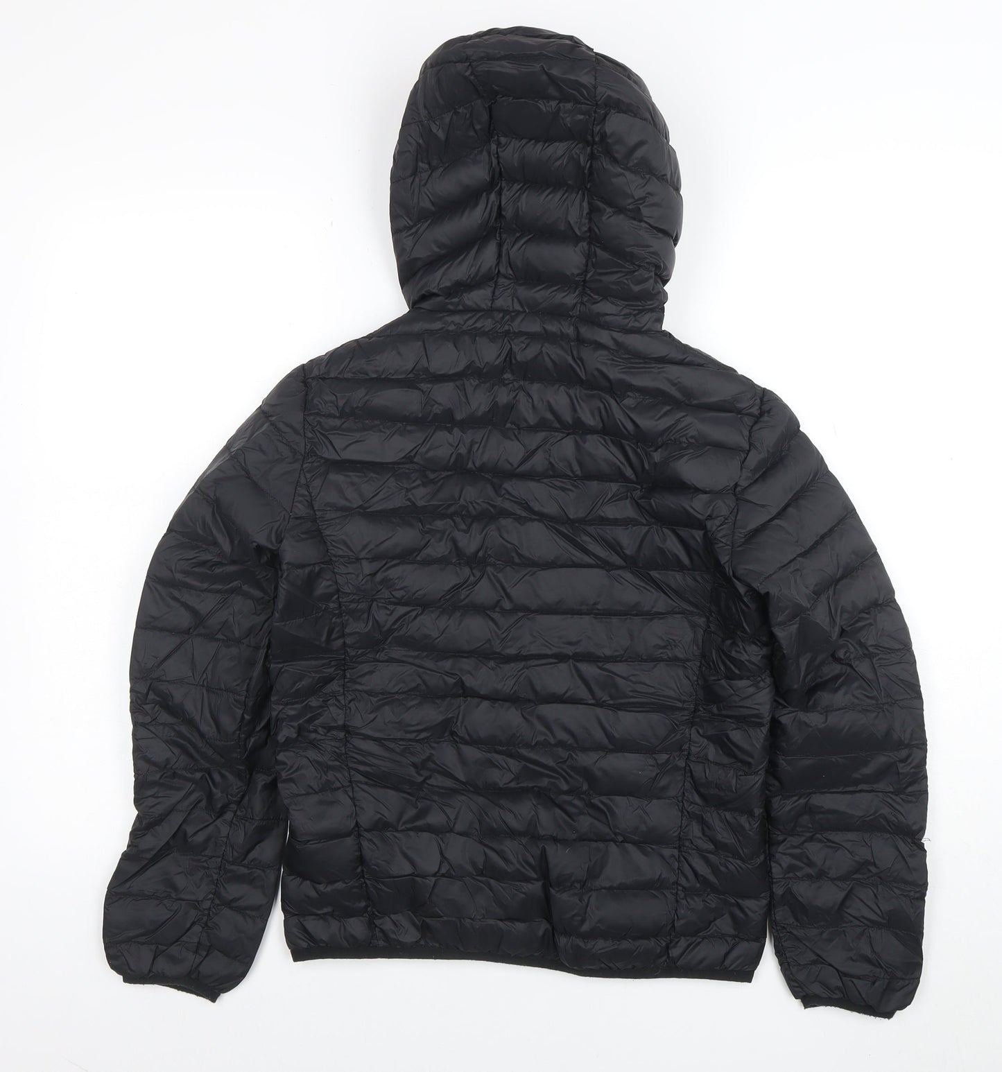 Surfanic Girls Black Hooded Puffer Jacket 14 Years Down Insulated Outerwear