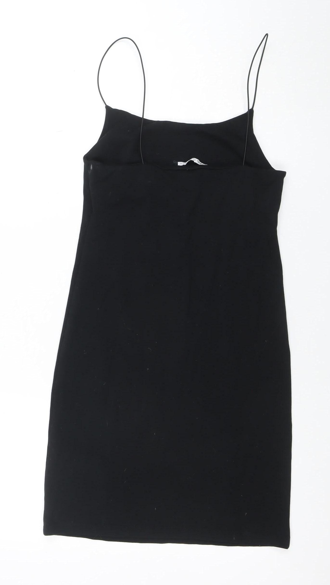 ZARA Women Black XL Slip Dress Sleeveless Knee Length Classic Style
