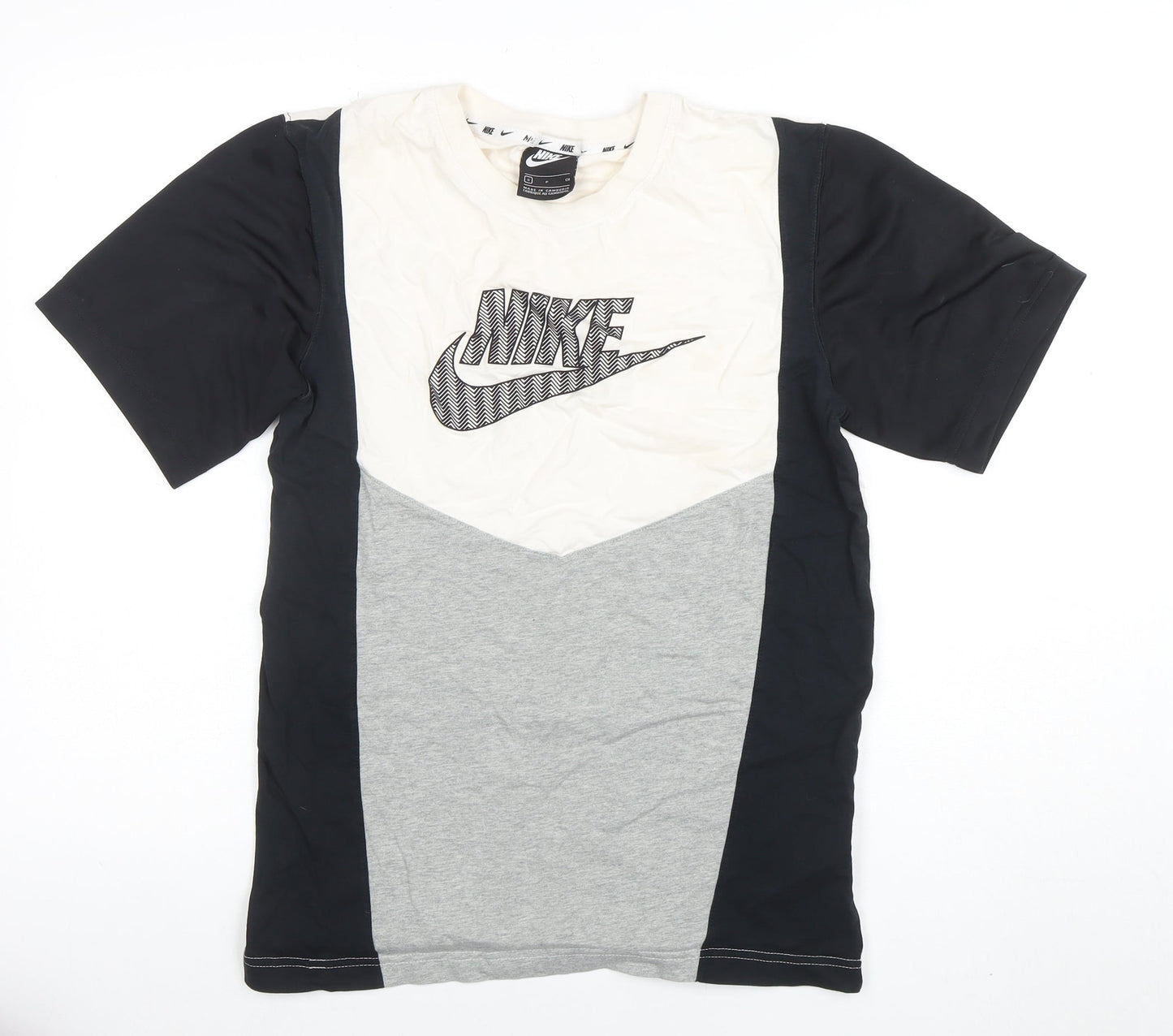 Nike Men's Multicoloured Small Colourblock Logo Crew Neck T-Shirt