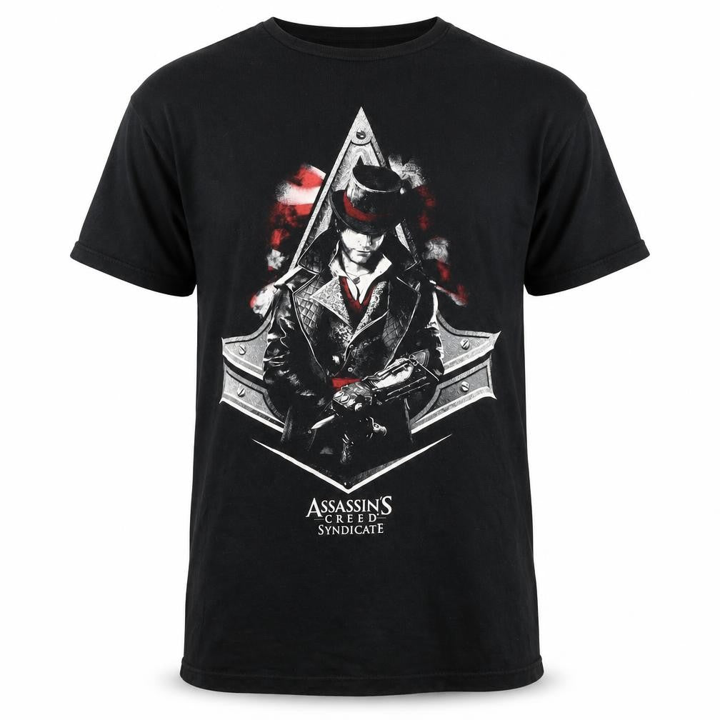 Assassin's Creed Men's Black Cotton Graphic T-Shirt Size S Regular Fit